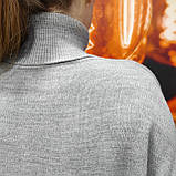 В'язана сіра туніка сукня горло, фото 5