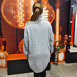 В'язана сіра туніка сукня горло, фото 6