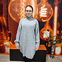 В'язана сіра туніка сукня горло