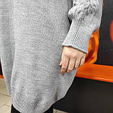 В'язана сіра туніка сукня горло, фото 8