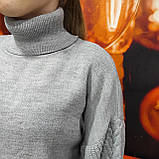 В'язана сіра туніка сукня горло, фото 9