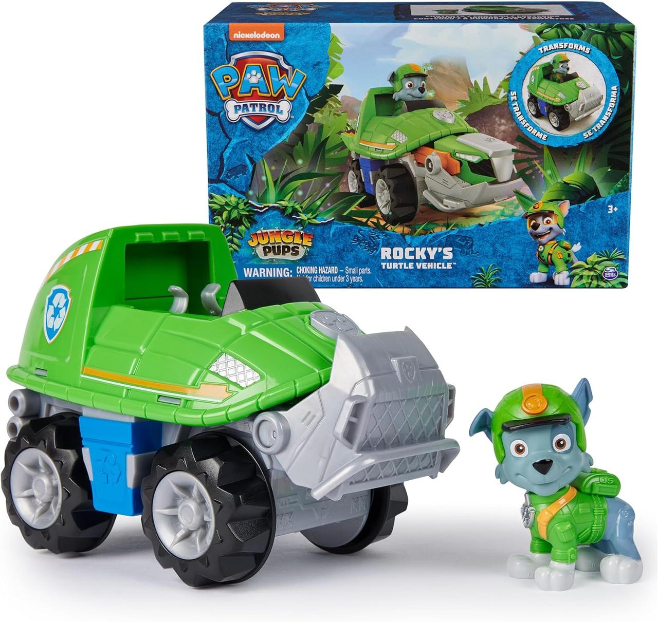 Щенячий патруль у джунглях Машина черепаха та фігурка Роккі Paw Patrol Jungle Pups Rocky Turtle Vehicle
