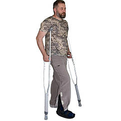 Адаптивні штани при травмуванні ніг з флісу Kirasa сірі арт. KI422