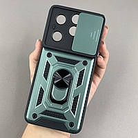 Чохол для Tecno Spark Go 2024 (BG6) протиударний з підставкою зі шторкою на техно спарк го 2024 зелений crt