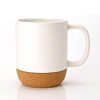 Чашка на пробковій підставці біла матова 330 мл