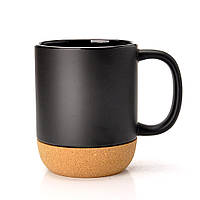 Чашка на пробковій підставці чорна матова 330 мл