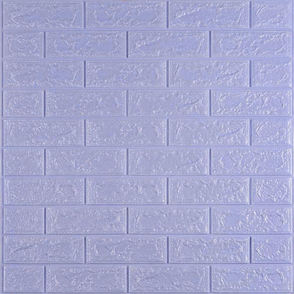 3D панель самоклеюча 700х770х5мм цегла світло - фіолетова (015-5) SW-00000083, фото 1