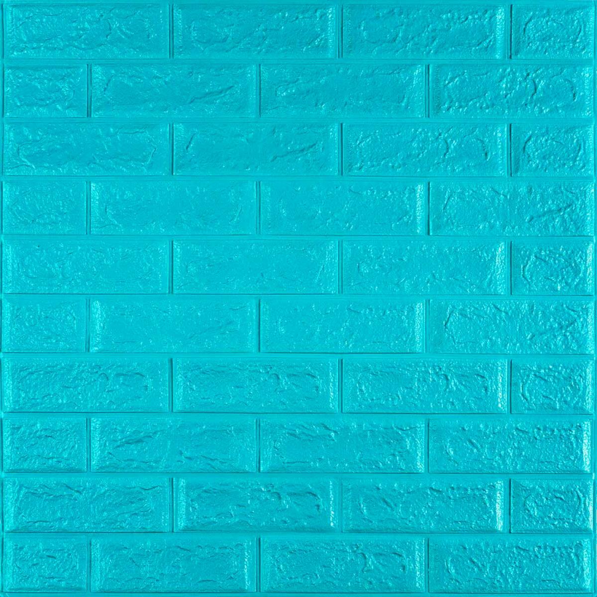3D панель самоклеюча 700х770х5мм цегла Бірюза (002-5) SW-00000084, фото 1