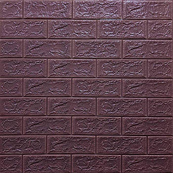 3D панель самоклеюча цегла баклажан-кава 700х770х5мм (018-5) SW-00000085