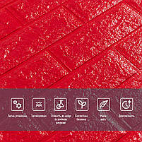 3D панель самоклеюча цегла червона 700х770х5мм (008-5) SW-00000145, фото 4