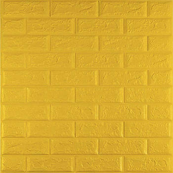 3D панель самоклеюча 700х770х5мм цегла Жовтий (010-5) SW-00000146