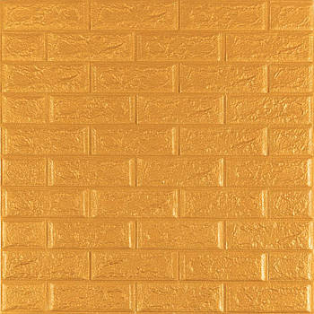 3D панель самоклеюча 700х770х5мм цегла Золото (011-5) SW-00000147