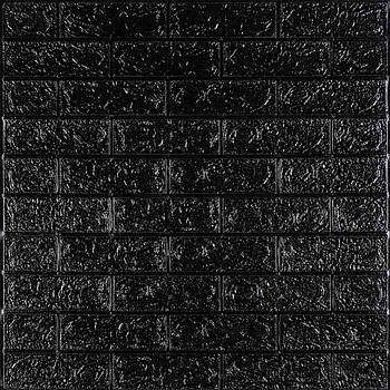 3D панель самоклеюча 700х770х5мм цегла Чорний (019-5) SW-00000151