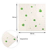 Панель стінова 3D 700х700х4мм зелені квіти (D) SW-00001976, фото 4