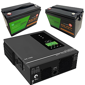 Гібридний інвертор ANERN + 2 акумулятори Perfect SOLAR (LiFePO4, 24 В, 100 Ah)
