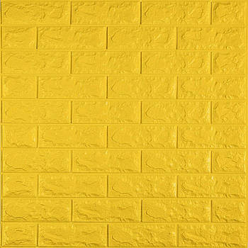 3D панель самоклеюча цегла Жовтий 700х770х7мм (010-7) SW-00000049