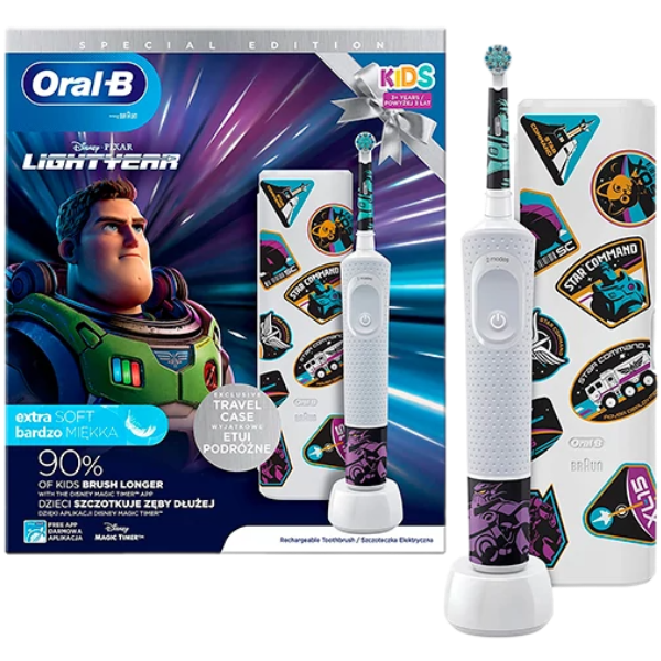 Електрична зубна щітка дитяча Oral-B D100.413.2KX Kids Lightyear Special Edition c футляром