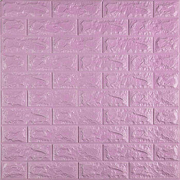 3D панель самоклеюча цегла Світло-фіолетовий 700х770х7мм (015-7) SW-00000058