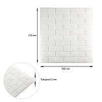 3D панель самоклеюча 700х770х3мм цегла Біла (001-3) SW-00000174, фото 3