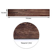 Самоклеюча вінілова плитка 152.4х914.4х1.5мм Каштан, ціна за 1 шт. (СВП-002) Матова SW-00000282, фото 3
