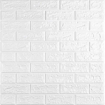 3D панель самоклеюча цегла 690х780х5мм Білий Матовий (001-5M) SW-00000587