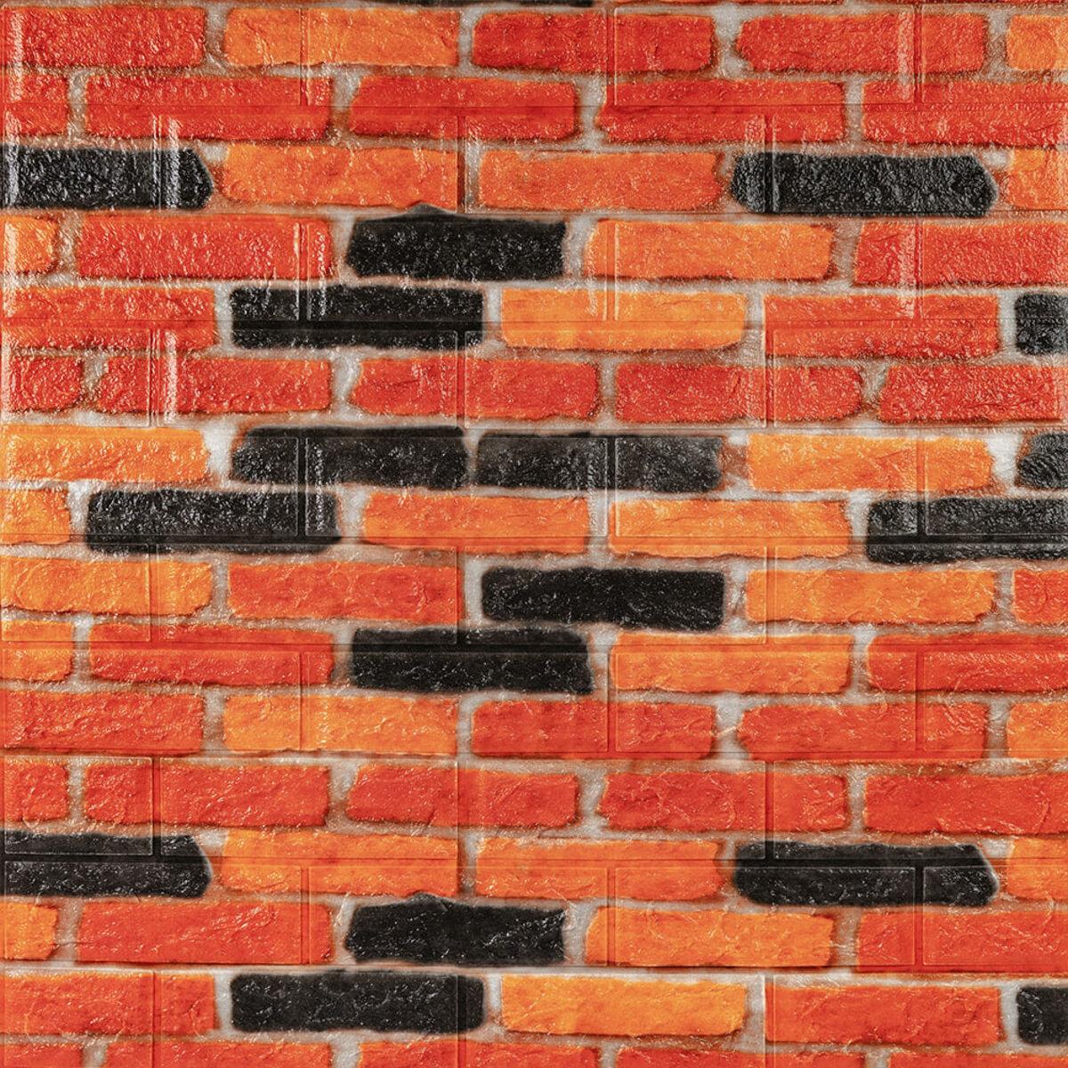 Самоклеюча декоративна 3D панель 700х770х5мм Бежево-коричнева Катеринославська матова цегла (047M) SW-00000636, фото 1