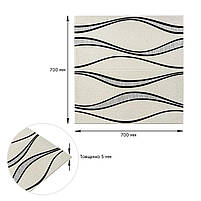 Самоклеюча 3D панель 700x700x5мм Білі хвилі (195) SW-00000767, фото 3