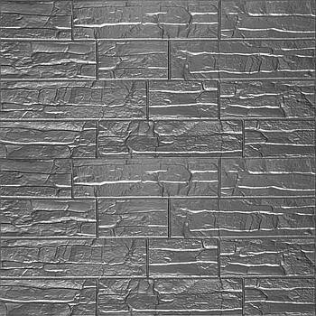 Самоклеюча 3D панель культурний камінь срібло 700x770x5мм (156) SW-00000751