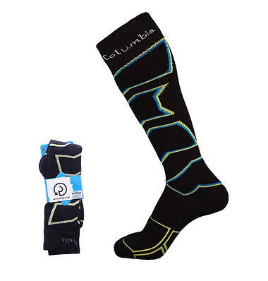 Шкарпетки гірськолижні Columbia Ski Merino L 43-46 Black/Green/Blue, фото 6