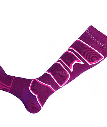 Шкарпетки гірськолижні Columbia Ski Merino M 39-42 Deep Violet Rose/White Pink, фото 5