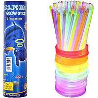 Сяючі неонові палички - браслет Інтенсивне світіння 6-8 годин залишкове до 24, Колір Асорті, 100 шт