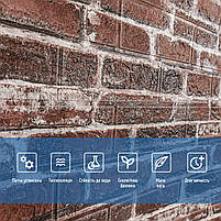 Самоклеюча 3D панель 19600x700x3мм Червона Катеринославська Цегла SW-00001333, фото 5