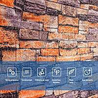 Самоклеюча 3D панель пісковик катеринославська цегла 3080x700x3мм SW-00001763, фото 5