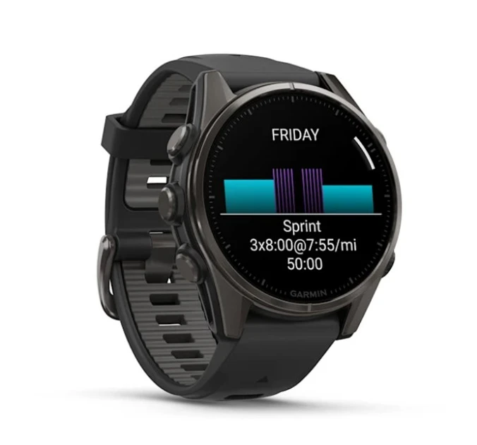 Garmin Fenix 8 43mm Sapphire Carbon Gray DLC Tit. w. Black/Pebble Gray S. Band 010-02903-20/21 Розумний годинник