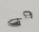 Сережки зі срібла з куб.цирконієм, фото 2