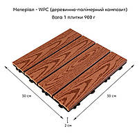 Композитна плитка WPC червоне дерево 30*30CM*2СM (D) SW-00001707, фото 3