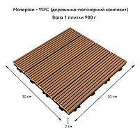 Композитна плитка WPC натуральне дерево 30*30CM*2СM (D) SW-00001711, фото 3