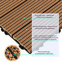 Композитна плитка WPC натуральне дерево 30*30CM*2СM (D) SW-00001711, фото 4
