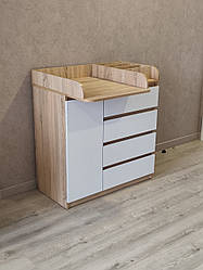 Сповивальний комод 4+1 Лайт з органайзером Дуб сонома+білий