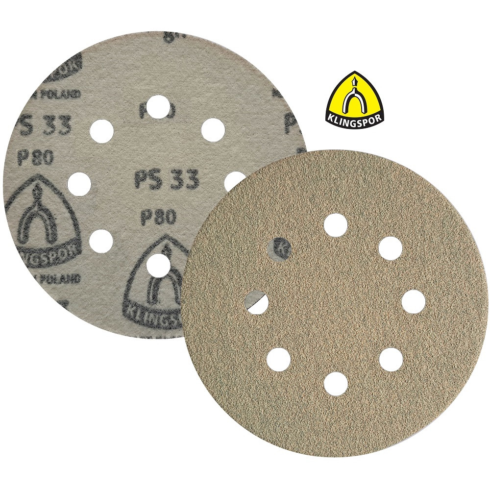 Абразивний диск P80 d125мм на папері з липучкою Velcro Klingspor PS 33 CK 1шт.