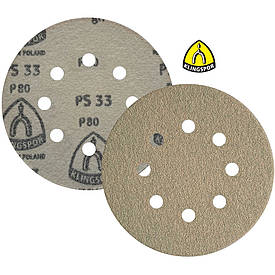 Абразивний диск P80 d125мм на папері з липучкою Velcro Klingspor PS 33 CK 1шт.