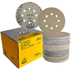 Абразивні диски P80 d125мм на папері з липучкою Velcro Klingspor PS 33 CK 100шт.