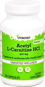 Ацетил L-карнітин Vitacost Acetyl L-Carnitine HCl 500 мг 60 капс.