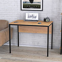 Сучасний Письмовий стіл без тумб мінімалізм лофт L-2p mini Loft Design Дуб Крафт Золотий