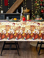 Новорічна Скатертина Клеєнка "Декорама" на флізеліновій основі. Ширина: 1,4 м