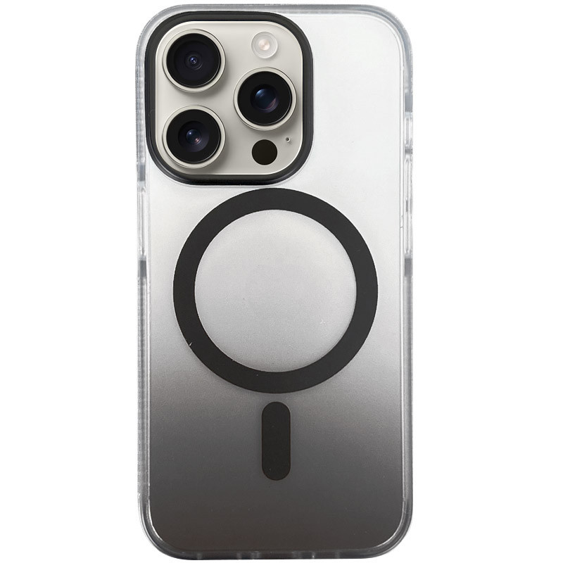 Градієнтний прозорий чохол Phantom with MagSafe для Apple iPhone 14 Pro (6.1") | TPU+PC Grey, фото 1