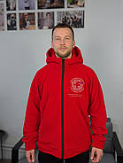 Флісова кофта з капюшоном Synevyr 260 з вашим Логотипом Червона, фото 4