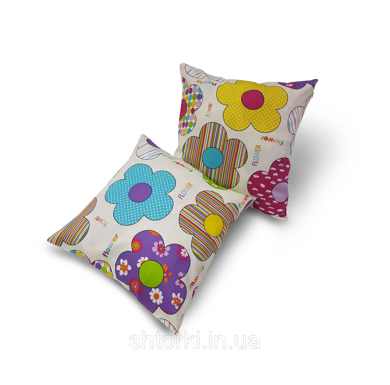 Комплект декоративних подушок Firanka Flowers Abstract 40х40см 2шт молочні (п_0591)