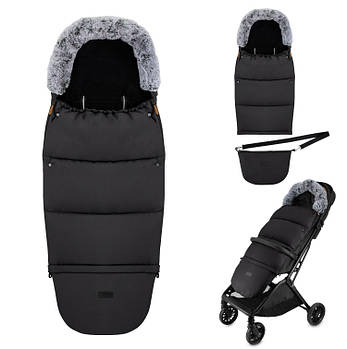 Зимовий конверт для дитини MoMi Sleeping bag 2в1 чорний