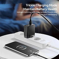 Мережевий зарядний пристрій Essager 65W GaN Travel Charger Type-C + Type-A Black (ES-CD43), фото 7